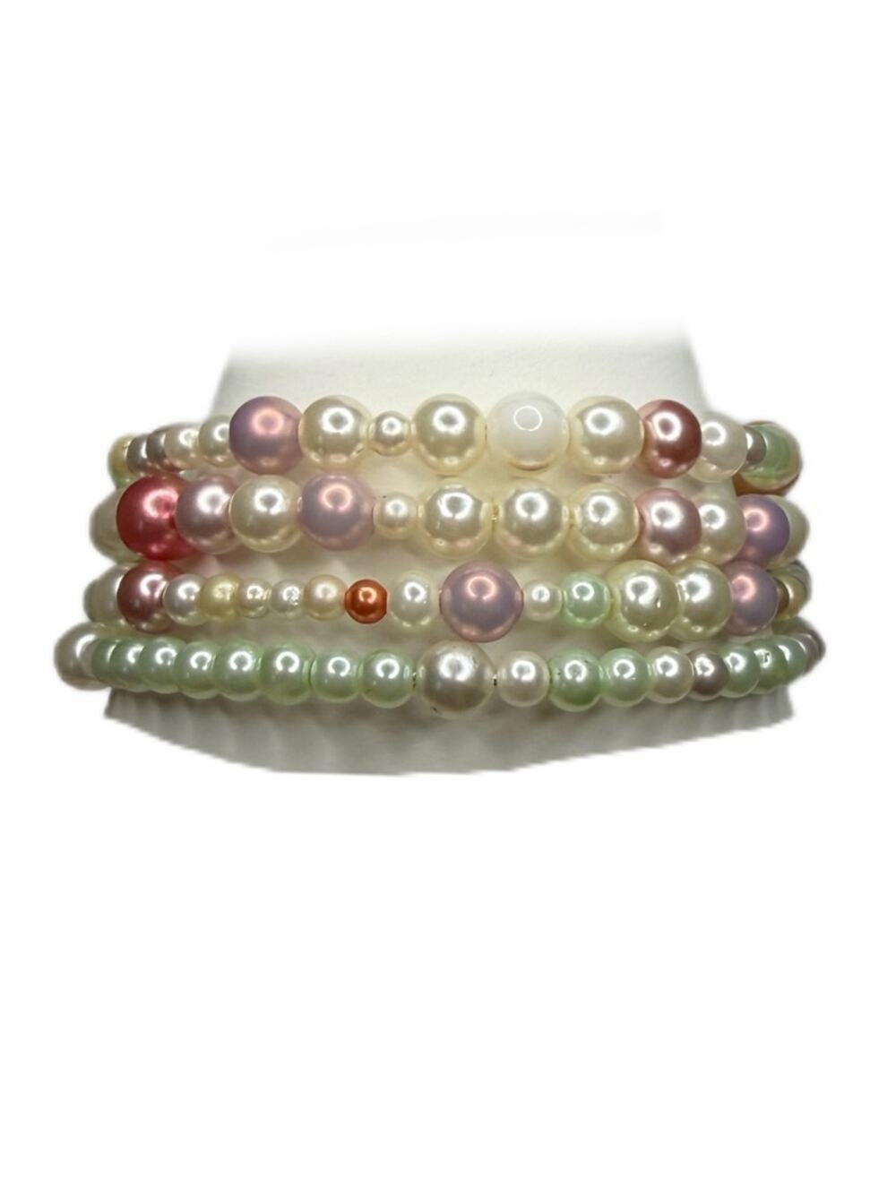 Multicolor acrylic beads memory wire Bracelet handmade